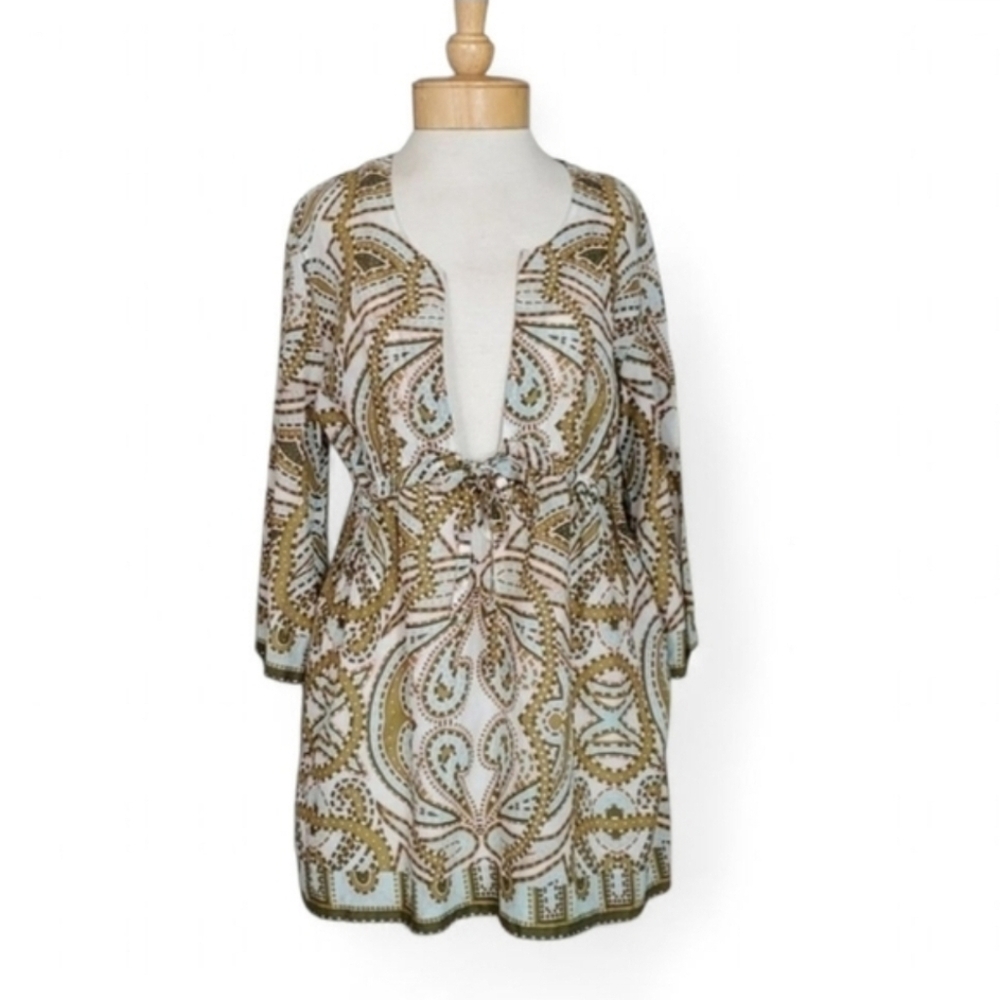 J.Crew Trastevere Collection Paisley Tunic Swim Cover-Up | Boho Resort - Picture 3 of 9